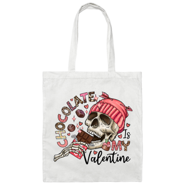 Valentine's Day, Chocolate Is My Valentine, Love Chocolate Canvas Tote Bag