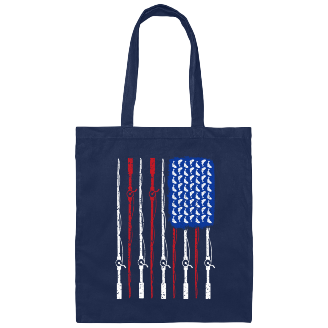 American Rod, Fishing American, Fisherman Lover, Fisherman Gift, Fish Rod Canvas Tote Bag