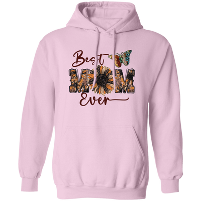 Best Mom Ever, Mother's Day, Sunflower Mom, Butterfly Pullover Hoodie