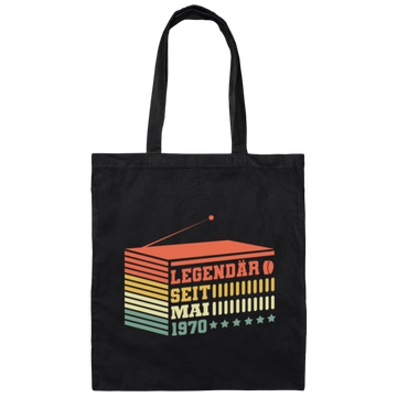 Retro Radio Birthday May 1970 Canvas Tote Bag
