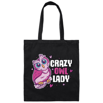 Crazy Owl Lady, Merry Xmas Gift For Owl Lover Purple Tone, Owl In Space Canvas Tote Bag