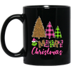 Leopard Christmas, Plaid Christmas, Trendy Grinch, Merry Christmas, Trendy Christmas Black Mug