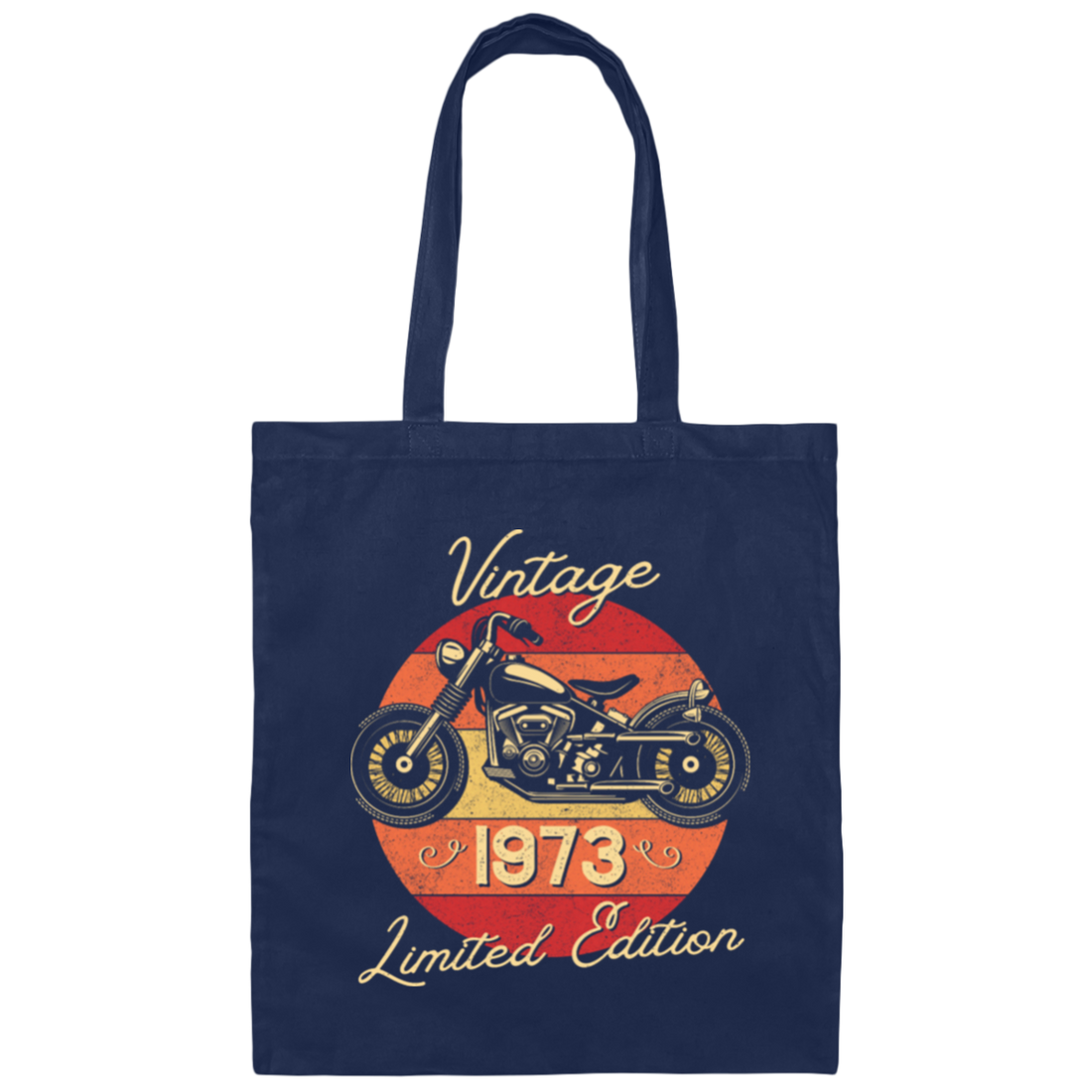 1973 Birthday Gift Vintage Style Motorbike Lover Limited Edition Canvas Tote Bag