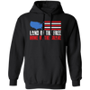 Land Of The Free Home Of The Brave, American Flag Pullover Hoodie