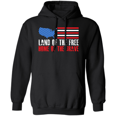 Land Of The Free Home Of The Brave, American Flag Pullover Hoodie