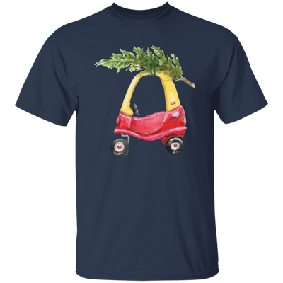 Baby Car Watercolor, Car Bring Xmas Tree, Cute Xmas Car, Merry Christmas, Trendy Chrismas Unisex T-Shirt