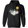 Cute Cat In Spring, Cat With Book Under The Sun Pullover Hoodie