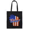 Wisconsin Drinking American Flag Wisconsinite Gift Canvas Tote Bag