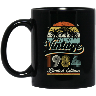 Vintage 1984, Birthday 1984, Retro Birthday, Limited Edition Black Mug