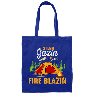 Funny Camping, Happy Camper And Start Gazin Canvas Tote Bag