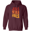 Jesus Never Fails, Jesus Cross, Retro Jesus, Christ Cross Pullover Hoodie