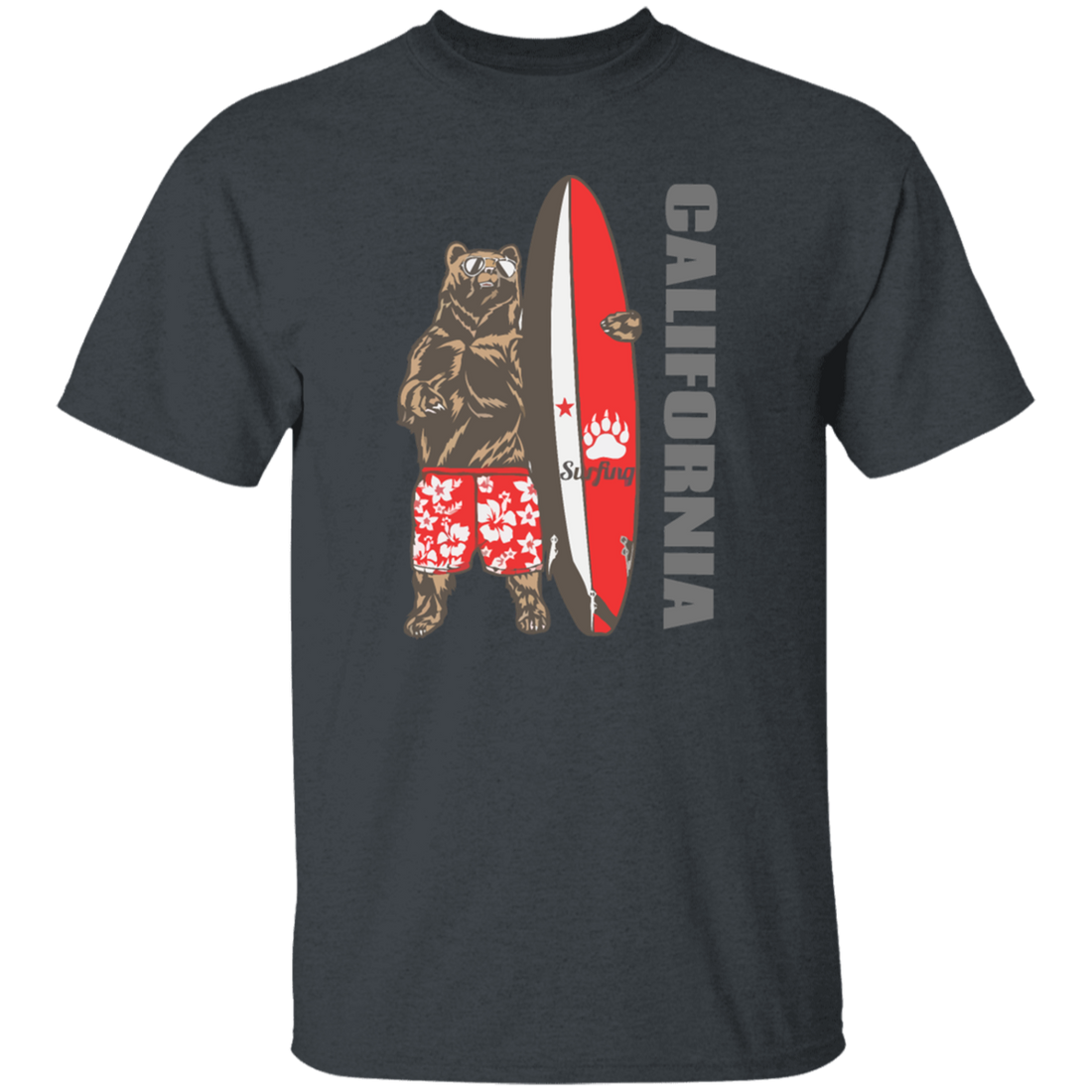 California Bear, Surfboard California, Love California, Surfboard Unisex T-Shirt
