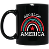 God Bless America, Rainbow American, Retro Rainbow Black Mug