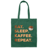 Saying Eat Sleep Coffee Repeat, Caffeine, Great Coffee Cappuccino Gift Canvas Tote Bag