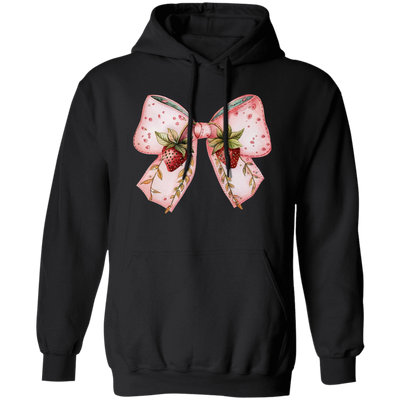 Pink Bow, Strawberry Lover, Strawberries Bow, Xmas Gift Christmas Pullover Hoodie