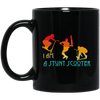 Scoot, Scooter, I Am A Stunt Scooter, Funny Sport Vintage Style, Sporty Gift Black Mug