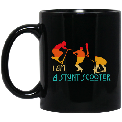 Scoot, Scooter, I Am A Stunt Scooter, Funny Sport Vintage Style, Sporty Gift Black Mug