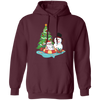 Funnny Santa, Merry Christmas Snow White, Santa In Pool Pullover Hoodie