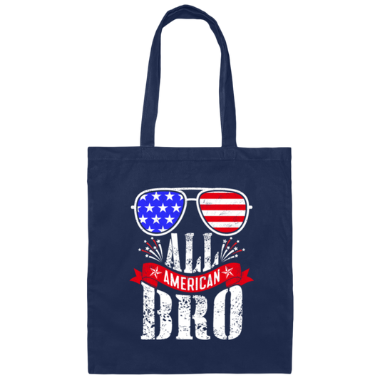 American Flag, All American Bro, American Sunglasses Canvas Tote Bag