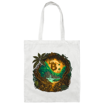 Love Bitcoin Gift, Bitcoin In The Jungle, Secret Forest, Mystery Jungle Canvas Tote Bag