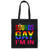 Sounds Gay I'm In Funny Gay LGBT Pride Rainbow Canvas Tote Bag