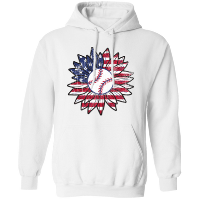 American Baseball, Sunflower Baseball, Leopard Sunflower-3 Pullover Hoodie