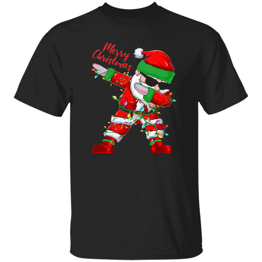 Dabbing Santa, Santa Claus, Xmas Light With Santa, Merry Christmas, Trendy Christmas Unisex T-Shirt