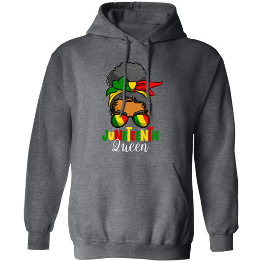 Juneteenth Queen, Messy Bun, Black Woman, Juneteenth Independence Day1865 Pullover Hoodie