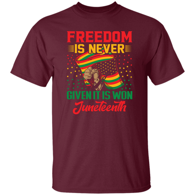 Freedom Is Never Given It Is Won Juneteenth, Black Matter Unisex T-Shirt