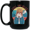 Chill And Relax, Dog Dad, Retro Dog, Cool Dog Black Mug