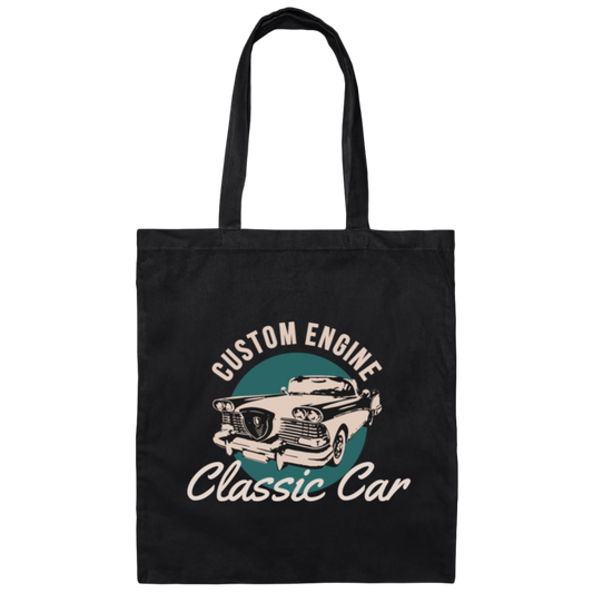 Custom Engine Classic Car, Classic Car, Muscle Car, Retro Classic Car Gift Canvas Tote Bag