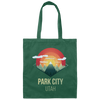 Snowboard Park City Utah Ski Winter Gift, Retro Park City Canvas Tote Bag