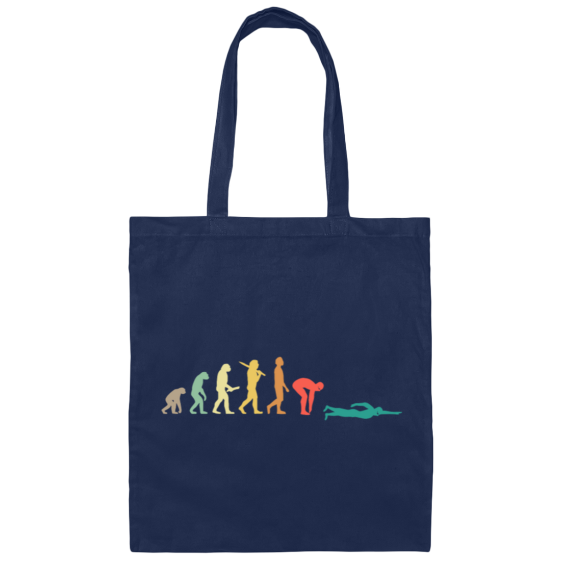 Retro Swimming Evolution Gift For Swimmers Canvas Tote Bag