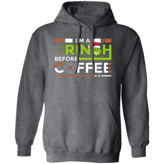 This Pullover Hoodie is perfect for Halloween festivities! The professional design includes a "I Am A Grinch Before Coffee, Grinch Love Coffee" message on the front, making it sure to start conversations. It's made from soft materials and provides an excellent fit for any season.