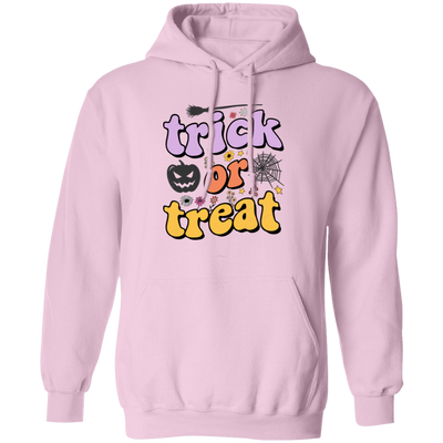 Trick Or Treat, Halloween, Witch And Broom Pullover Hoodie