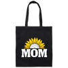 Mom Present, Sunflower Mom, Best Mother Ever, Half Sunflower, Sunflower Lover Canvas Tote Bag