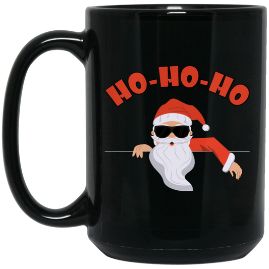 Ho Ho Ho, Funny Santa Claus, Cool Santa, Santa Jump To The House, Merry Christmas, Trendy Christmas Black Mug