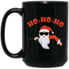 Ho Ho Ho, Funny Santa Claus, Cool Santa, Santa Jump To The House, Merry Christmas, Trendy Christmas Black Mug