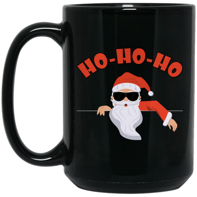 Ho Ho Ho, Funny Santa Claus, Cool Santa, Santa Jump To The House, Merry Christmas, Trendy Christmas Black Mug