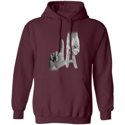 LA Sign, Hand Sign, Los Angeles Hand Sign, Love American, Black And White Pullover Hoodie