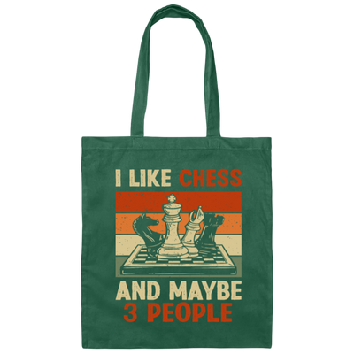 Retro Chess Lover, I Like Chess And MAybe 3 Peoples Canvas Tote Bag