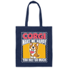 Corgi Make Me Happy, You Not So Much, Retro Corgi Canvas Tote Bag