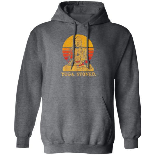 Yoga Stoned, Buddha Retro Sunset Pullover Hoodie