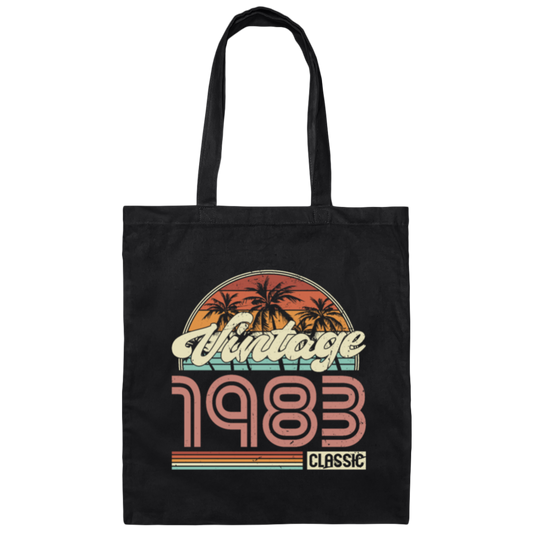 Tropical 1983, Vintage 1983 Classic, 1983 Retro Gift, Hawaii 1983 Canvas Tote Bag