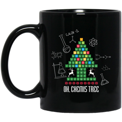 Oh Christmas, Chemis-Tree, Chemical Xmas, Chemical Board, Merry Christmas, Trendy Christmas Black Mug