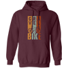 Vintage Gravelbike Mountain, Three Color Retro Bicycle, Gravel Bike Pullover Hoodie