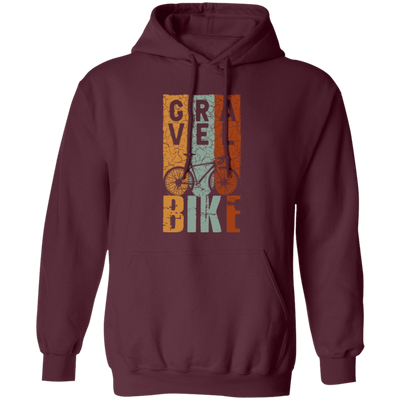Vintage Gravelbike Mountain, Three Color Retro Bicycle, Gravel Bike Pullover Hoodie
