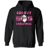 Groovy Christmas, Cool Santa, Pink Groovy Xmas, Merry Christmas, Trendy Christmas Pullover Hoodie