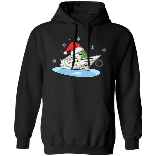 Shipping Cruise, Cruise Xmas, Love Cruise, Xmas Hat, Merry Christmas, Trendy Christmas Pullover Hoodie