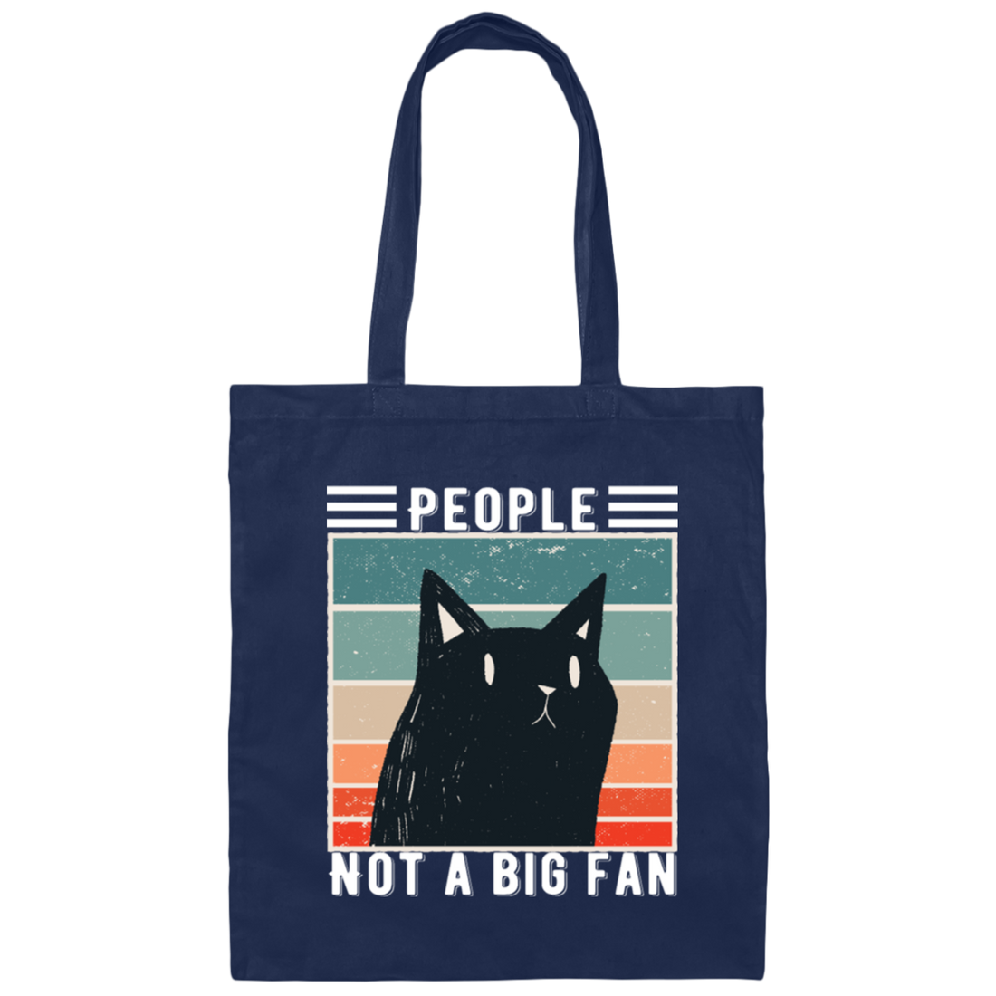Funny People Not a Big Fan Cat Social Distance Canvas Tote Bag
